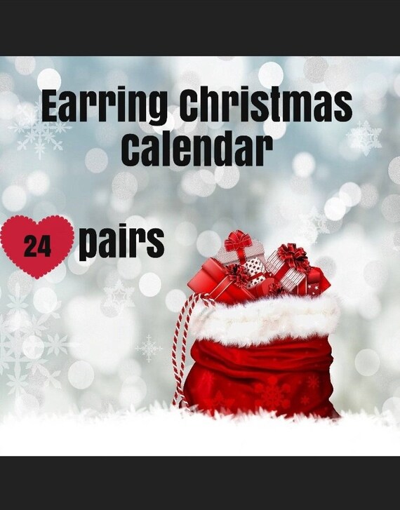 Calendario de Adviento Pendientes Calendario Navidad - Etsy España