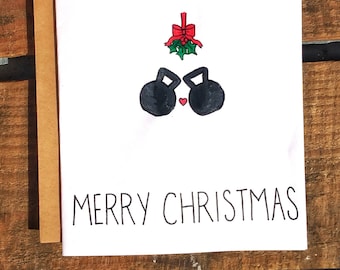 Kettlebell/Fitness/Crossfit/Minimalist Christmas Card