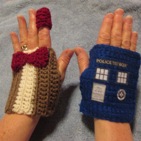 Dr WHO -fingerless gloves TARDIS and 11th DOCTOR (Matt Smith)