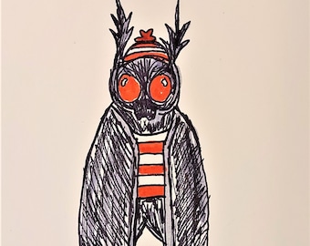 Mothman Waldo Aufkleber: Glänzender selbstklebender Vinyl-Aufkleber