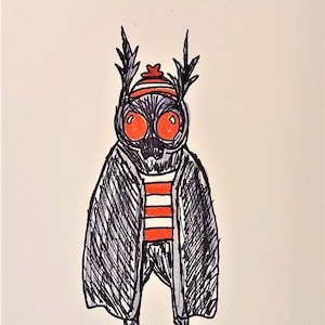 Mothman sticker Where&#39;s Mothman Waldo crossover glossy self adhesive sticker