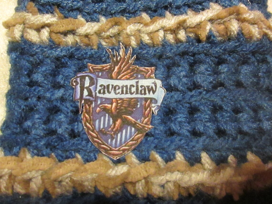 Hogwarts House Crest Fingerless Gloves Ravenclaw Etsy