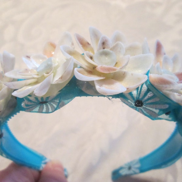Seashell and daisies headband - one size fits most