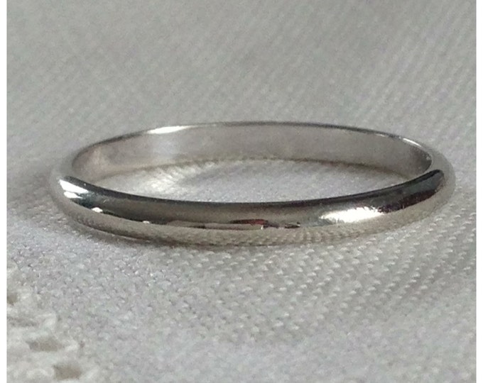A Classic Slim Wedding Band in 14kt White Gold Ring Lily Etsy