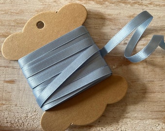 Berisfords Cornflower Blue Recycled Satin Ribbon, 3mm, 7mm, 15mm Eco Friendly Wedding Favour, Baby Shower Shade Dusty Sky Blue 76