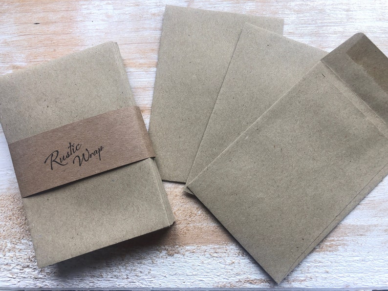 Mini Kraft / White Envelopes 98mm x 67mm Eco friendly Seed, wedding favour, confetti packaging image 4