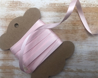 Berisfords Pale Pink Recycled Satin Ribbon,   7mm Eco Friendly Wedding Favour, Gift Wrap Shade Pale Pink 70