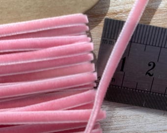 Cinta de terciopelo rosa, estrecha de 3 mm, tarjetas, etiquetas, papel de regalo de San Valentín.