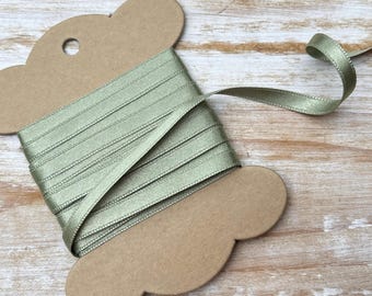 Cinta de raso verde salvia suave, 3 mm, 6 mm, 10 mm, 15 mm, doble cara, ideal para detalles de boda y envoltorios de regalo.