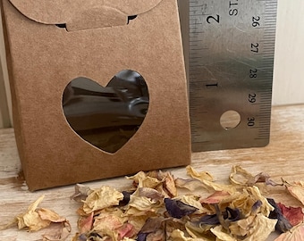 Caja de regalo Kraft con lazo. Regalos de boda, confeti, Navidad, dulces y bisutería.