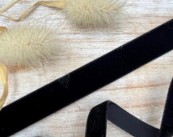 Berisfords Black VELVET RIBBON,  9mm 16mm  Crafts, cards, gift wrap 9725