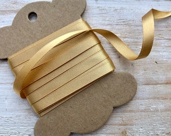 Berisfords Honey Gold Christmas Satin Ribbon, 3mm,  7mm, 15mm, 25mm 50mm  Eco Friendly , Shade 678