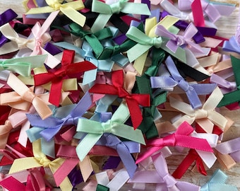Mini lazos de cinta de raso de 3 cm, Manualidades, Regalos de boda, Bautizo, Tarjetas de costura
