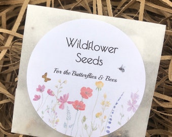 Wildflower Seed Packets, Bee & Butterfly Eco Friendly Wedding Favours, Party Bags, Memorial, Thank you gift