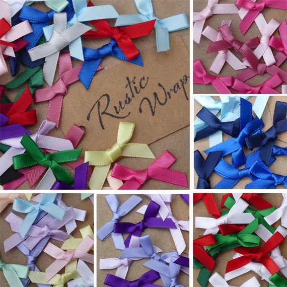 100pcs 30mm Mini Ribbon Bow Tie DIY Scrapbook Making Embellishment 9 Colors