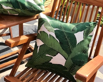 Outdoor Tommy Bahama Lumbar or Square or Lumbar /Cushion / Pillow Cover Tropical Green Swaying  Palm