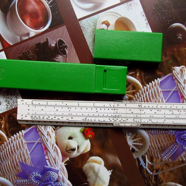 Vintage slide rule. 1979. There are box.