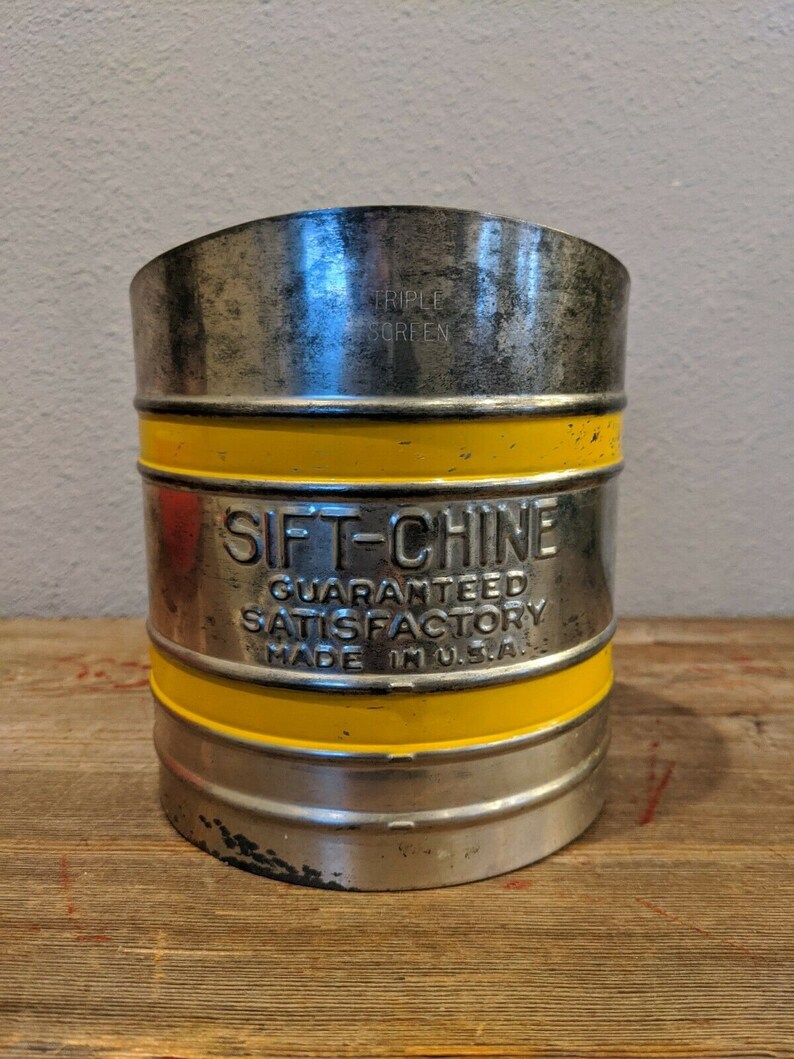 Vintage Foley Sift-Chine Flour Sifter Yellow Stripes ...