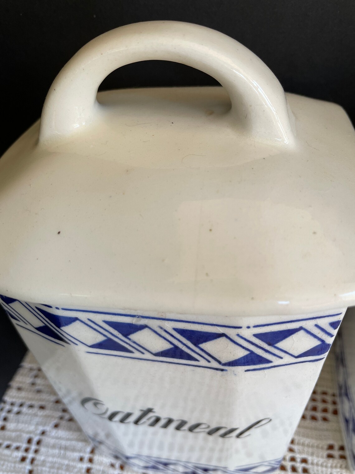 Four Antique German Blue and White Canister Set Etsy