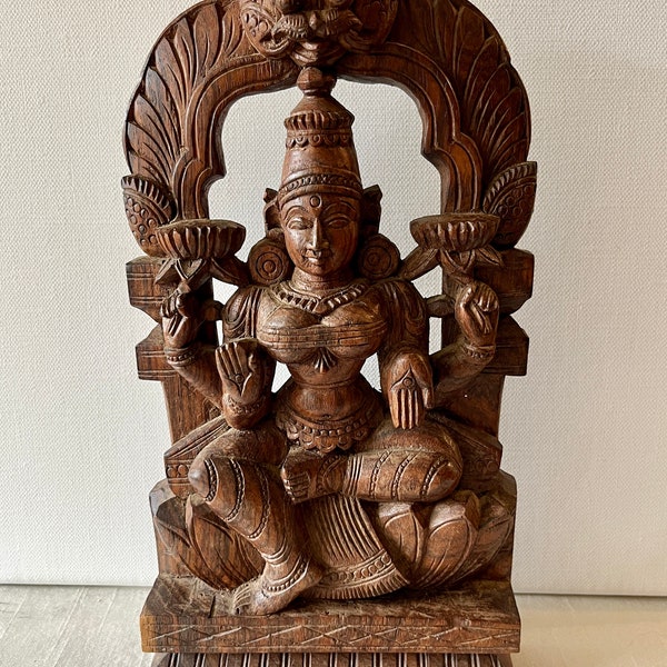 Vintage Carved Rosewood Buddha Statue