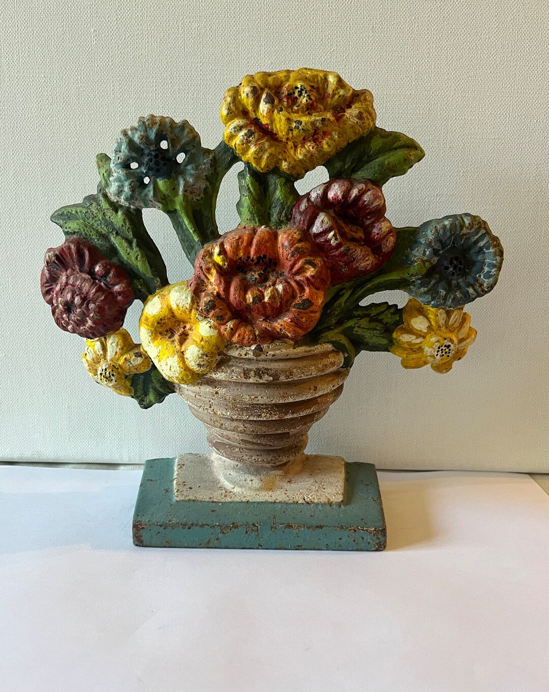 Vintage Hubley 315 Marigold Flower Door Stop Etsy