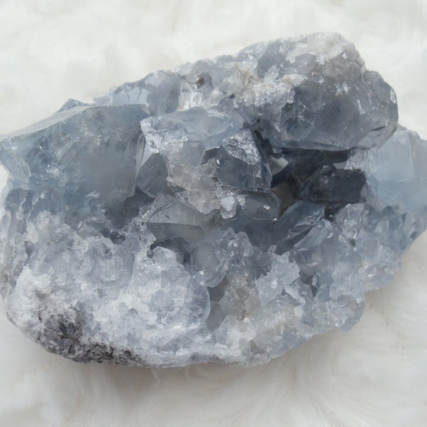 Blue Celestite Crystal Cluster (CRYC-BCE-J)