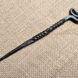 Metal Hair Stick Celtic, Viking Style, Hand Forged Steel Hair Spike image 1