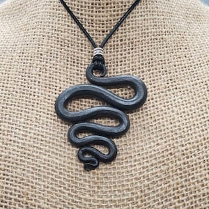 Iron Snake Necklace, Serpent Pendant, Serpent Necklace, Snake Charm, Viking Jewelry, Snake Jewelry