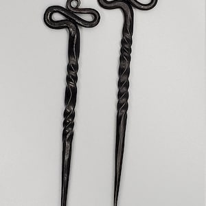 Metal Hair Stick Celtic, Viking Style, Hand Forged Steel Hair Spike image 2