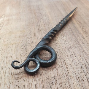 Metal Hair Stick Ancient Roman Style, Hand Forged Steel Hair Spike