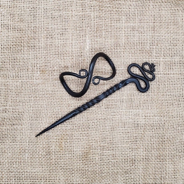 Metal Serpentine Hair Stick and Barrette Set