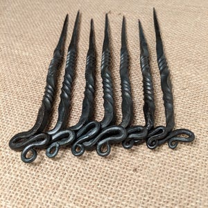 Metal Hair Stick Celtic, Viking Style, Hand Forged Steel Hair Spike image 10