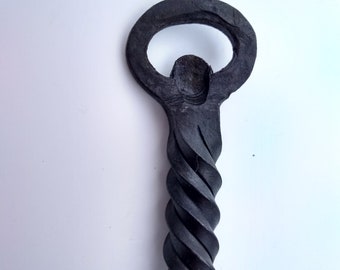 Twisted Metal Bottle Opener, Hand Forged, Blacksmith Made Bottle Opener