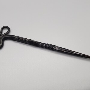 Metal Hair Stick Celtic, Viking Style, Hand Forged Steel Hair Spike image 8