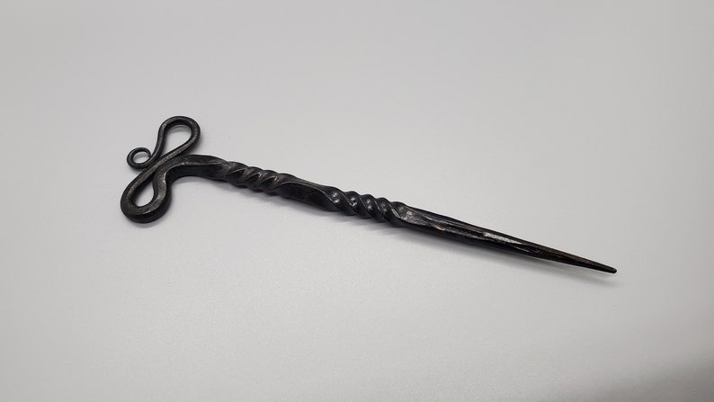 Metal Hair Stick Celtic, Viking Style, Hand Forged Steel Hair Spike image 8