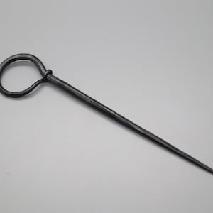 Large Loop Metal Hair Stick Hand Forged Blacksmith Made Hair Spike