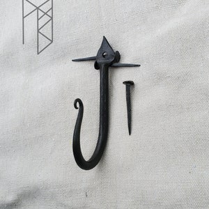 Hand Forged Steel Hook with Hand Forged Nail