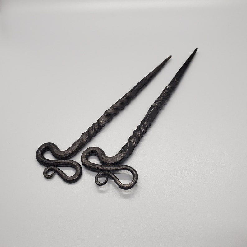 Metal Hair Stick Celtic, Viking Style, Hand Forged Steel Hair Spike image 4