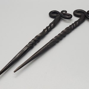 Metal Hair Stick Celtic, Viking Style, Hand Forged Steel Hair Spike image 5