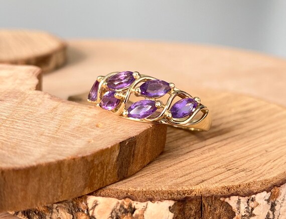 Gold amethyst ring. A 9k yellow gold amethyst mar… - image 6