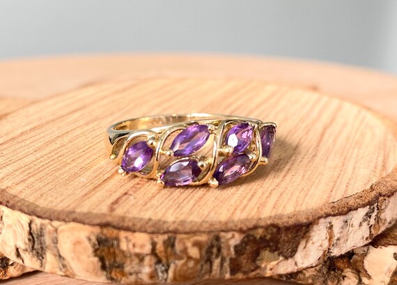 Gold amethyst ring. A 9k yellow gold amethyst mar… - image 3