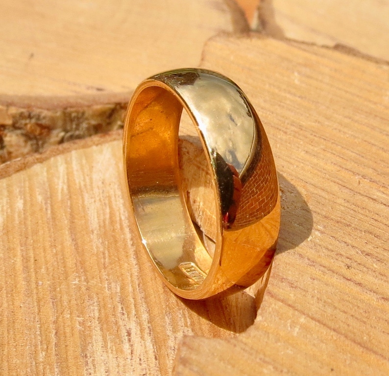 RESERVED for JON layaway 2 Antique 22K yellow wide gold band made in 1903. free resizing