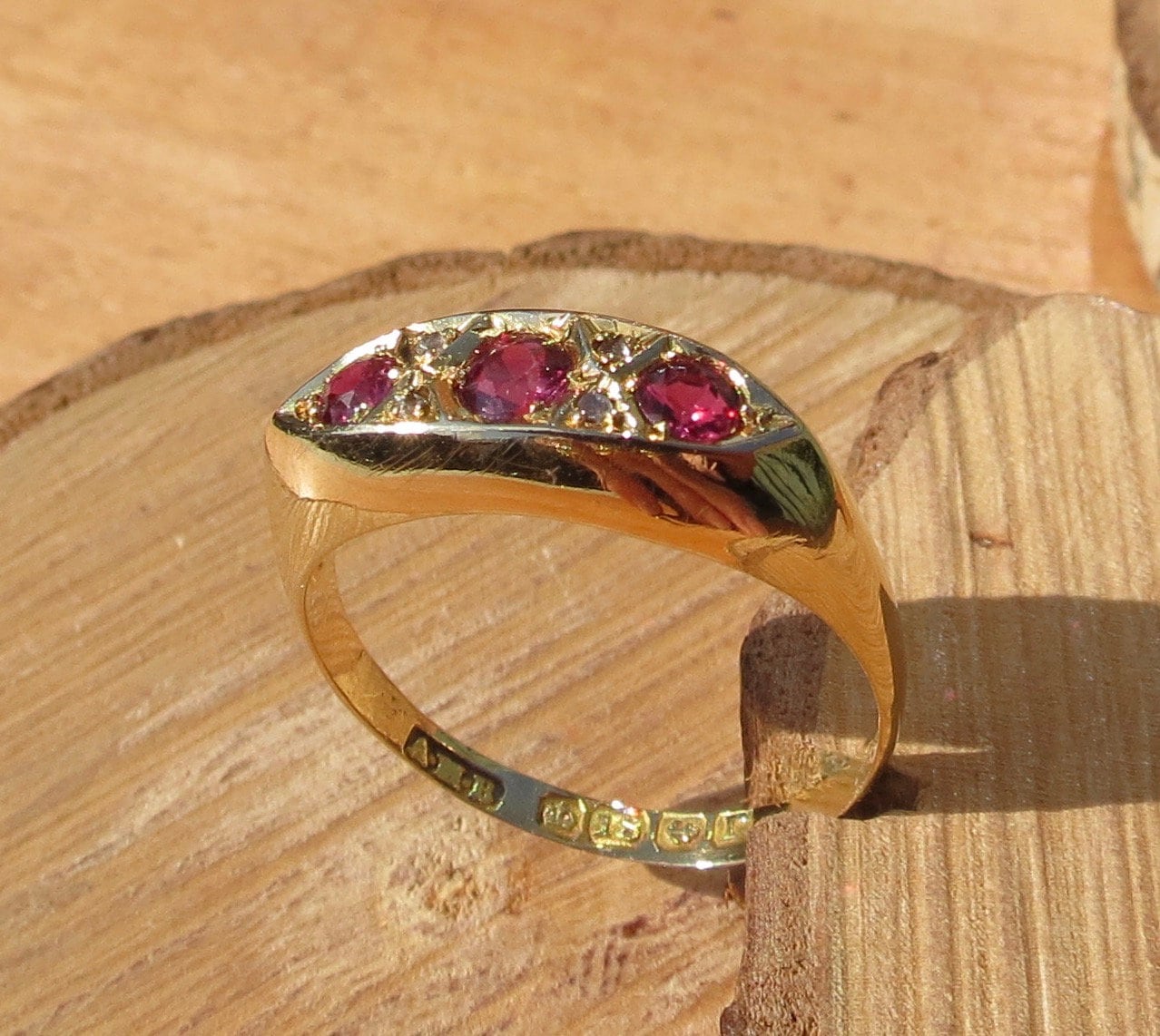 Gold Rubin Ring. Antike 18K Gelbgold Diamant und Rubin Ring | Etsy