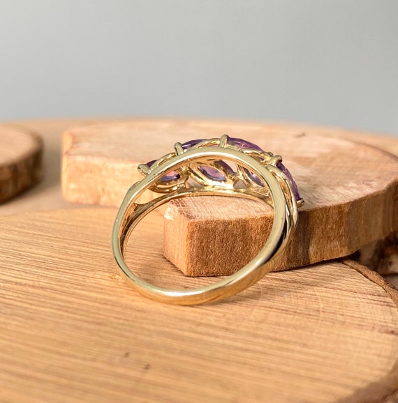 Gold amethyst ring. A 9k yellow gold amethyst mar… - image 8