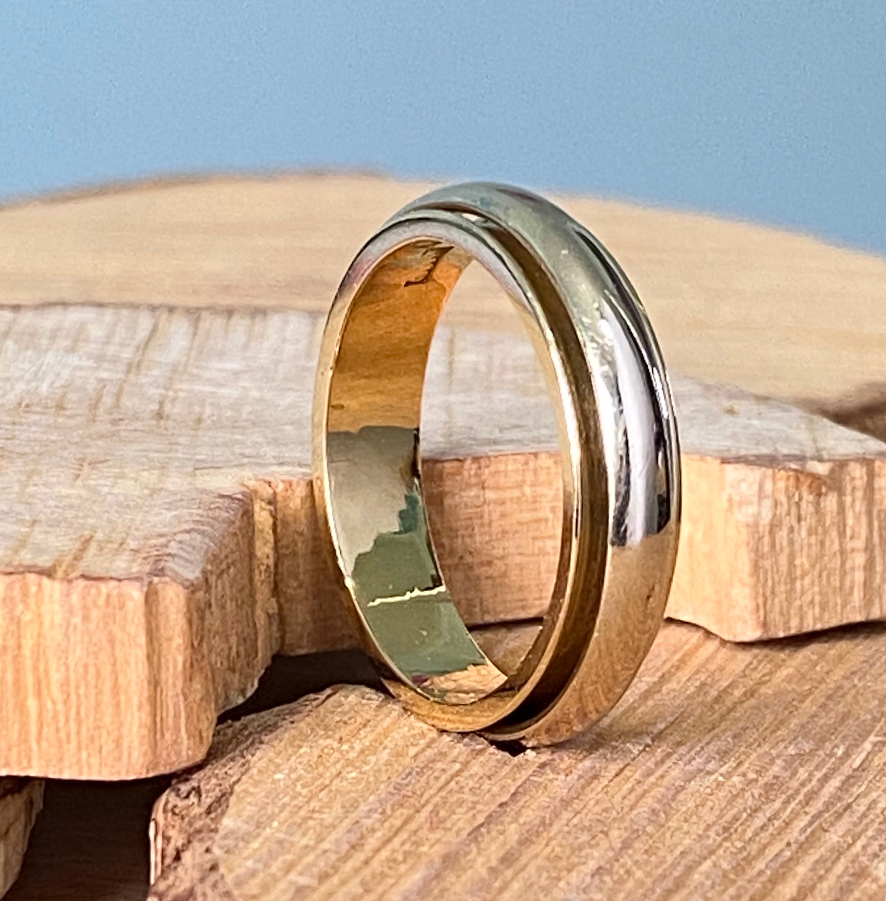 Gold 'fiddle' ring. European hallmarked 14K yellow and Etsy