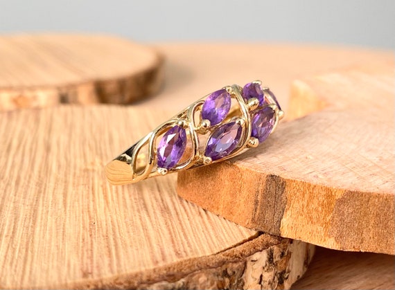 Gold amethyst ring. A 9k yellow gold amethyst mar… - image 7