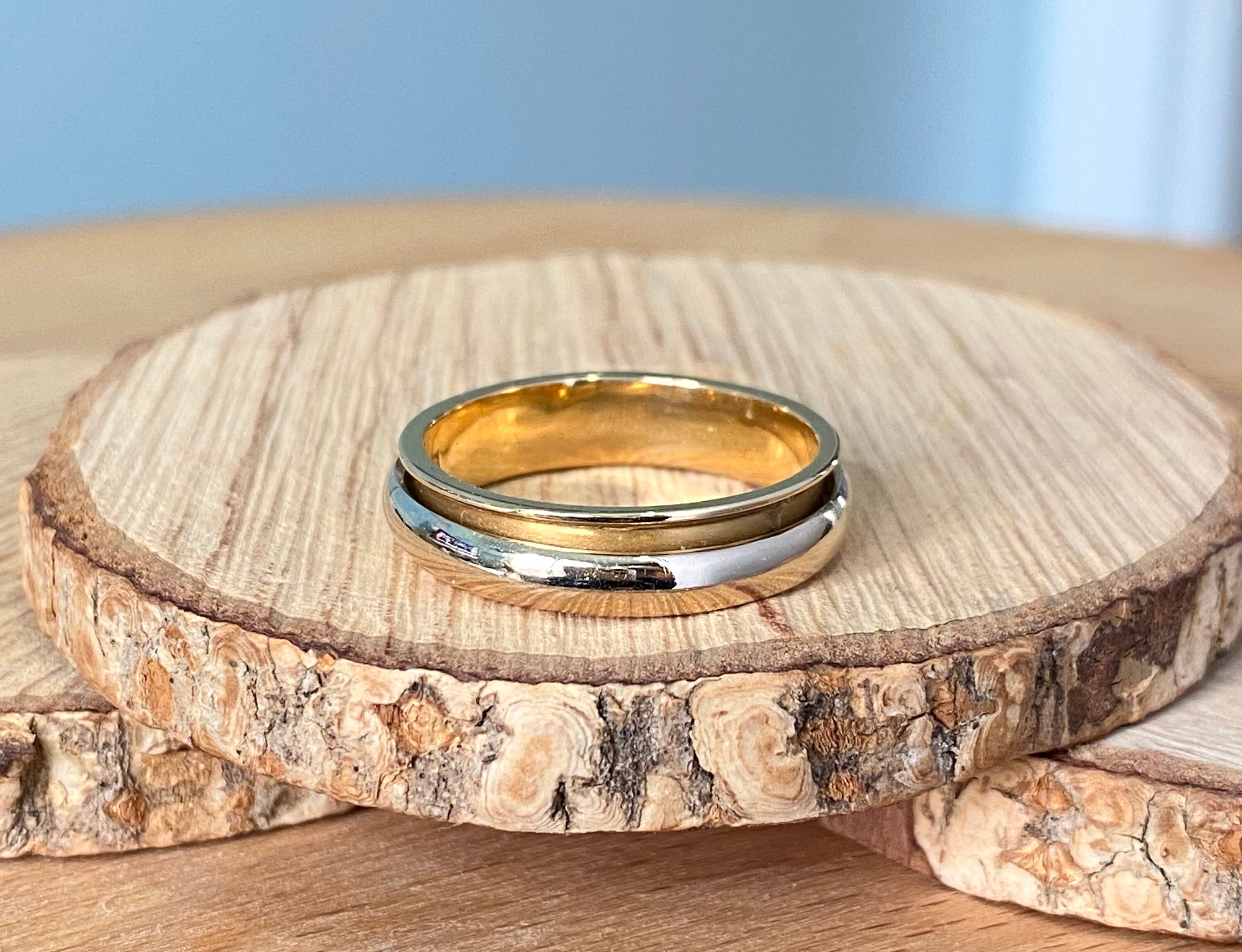 Gold 'fiddle' ring. European hallmarked 14K yellow and Etsy