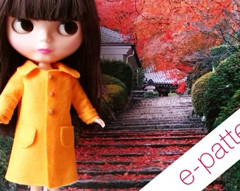 Blythe - felt coat pattern and tutorial PDF