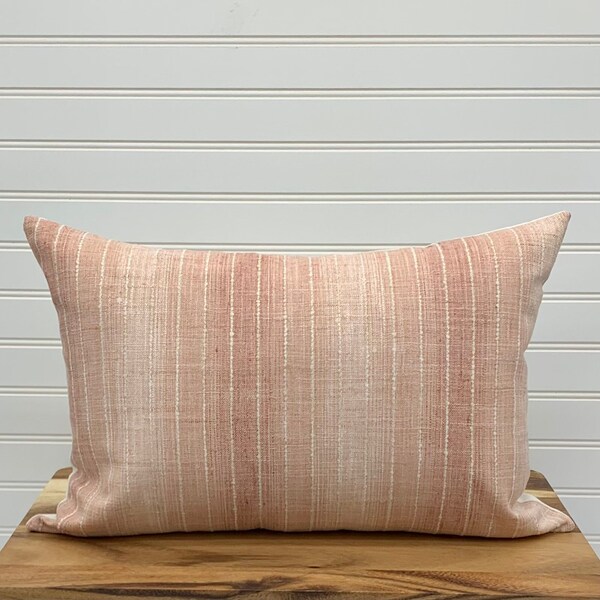 Pink Striped Pillow Etsy