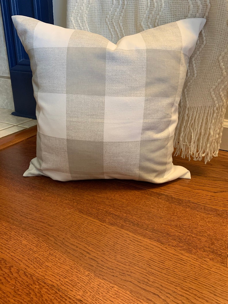 Gray Buffalo Check Pillow Cover Farmhouse Pillow Decor Throw Etsy